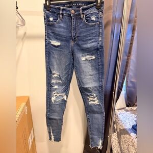 American Eagle Outfitters Blue Distressed Jeans